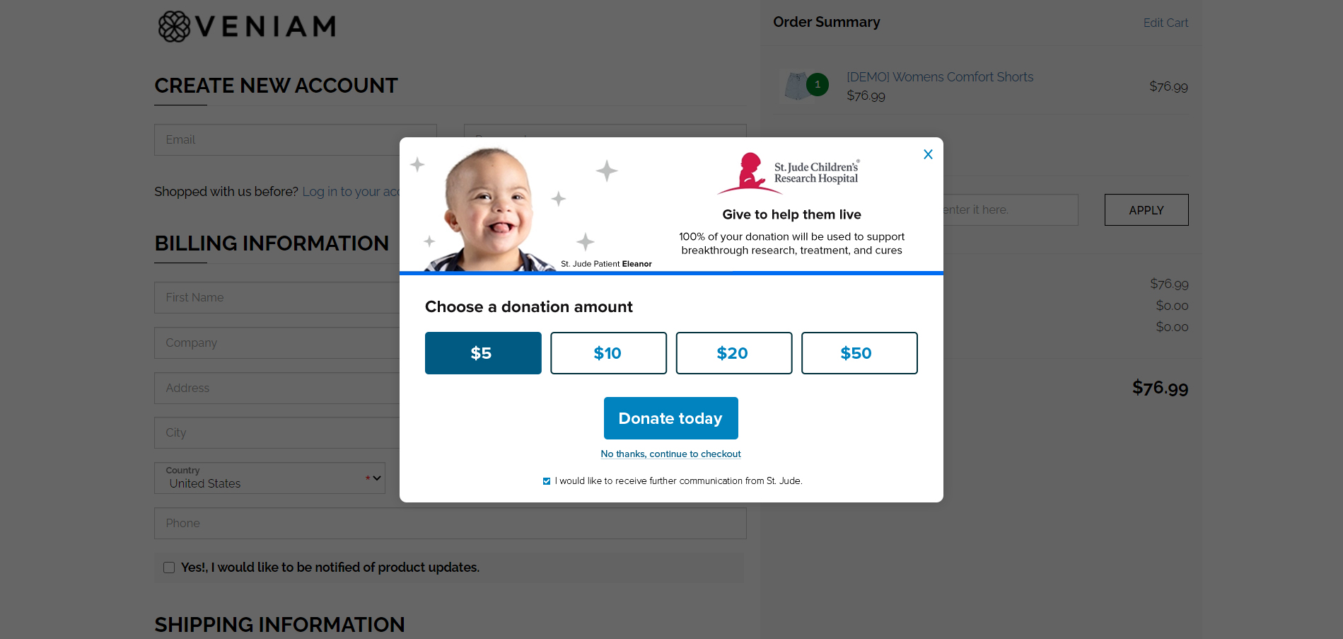 donation modal